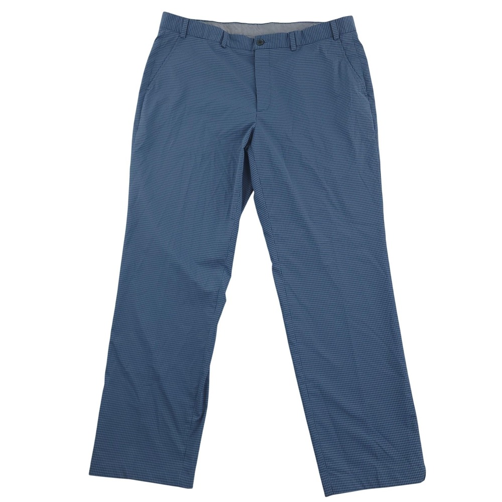 Brooks Brothers Pants Mens 40x32 Blue Check Chino Microfiber Stretch Casual
